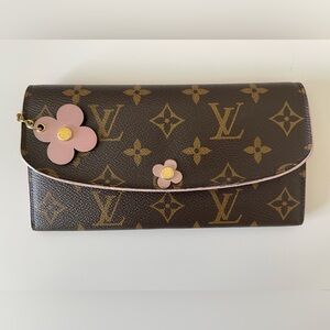 Louis Vuitton Emilie Monogram Wallet with Pink Accents